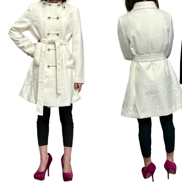 Inspired Designer Women's Double Breasted Wool-Blend Coat, Size 4 - Picture 1 of 7